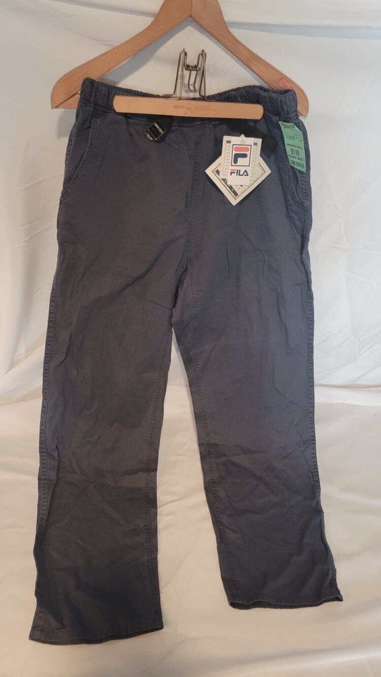 Vintage 90s FILA Outdoor Trek Pants NWT Mens Navy Blue Hiking Belted Nylon